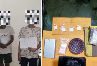 Tersangka dan barang bukti saat diamankan