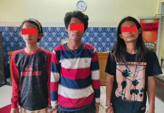 Tiga terduga pelaku tindak pidana pengancaman