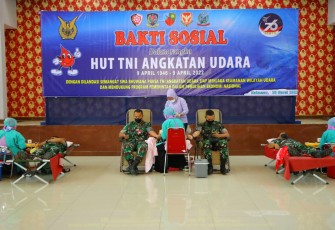 Meriahkan HUT ke-76 TNI AU, Personel Lanud Sultan Hasanuddin Donor Darah