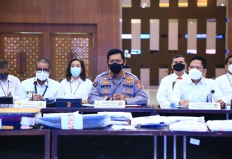 Kecurangan seleksi CPNS tahun 2021, Kabag Penum Divisi Humas Polri Kombes Pol Gatot Repli Handoko menjelaskan saat konferensi pers di Jakarta. Senin (25/4/2022)