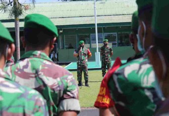 Dandim 1204/Sanggau ingatkan prajurit selalu menjaga kesehatan dan keamanan di masa libur lebaran. Selasa (26/4/2022)