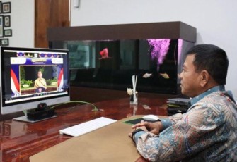Wamenhan hadiri pembukaan Musrenbangnas tahun 20022 melalui vidcon. Kamis (28/4/2022)