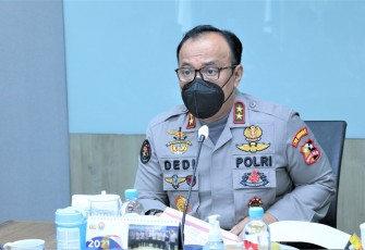 Kadiv Humas Polri saat memberikan keterangan pemberlakuan system on way arus balik di Jakarta. Rabu (04/05/2022)