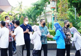 Acara halal bi halal selesai apel pertama pasca lebaran