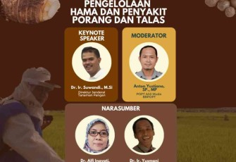 Webinar bimtek penanggulangan hama dan penyakit tanaman Porang di Jakarta. Senin (09/05/202)