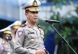 Dirgakkum Korlantas Polri saat pimpin apel jajaran di Jakarta. Kamis (12/05/2022)