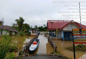 Pemukiman warga masih terendam banjir di Kabupaten Nunukan 
