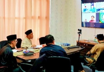 Kadis Kominfo Kepri, Hasan, saat zoom meeting, Jumat (27/5/2022).