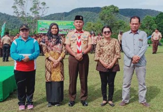Dandim (seragam Pramuka) saat pembukaan Saka Wira Kartika 