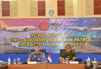 Danwing Udara 5 lanud Sultan Hasanuddin saat konferensi pers latma Albatros Ausindo 2022