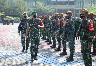 Pangdam XII/Tpr menyambut kedatangan Satgas Yon Armed 19/Bogani