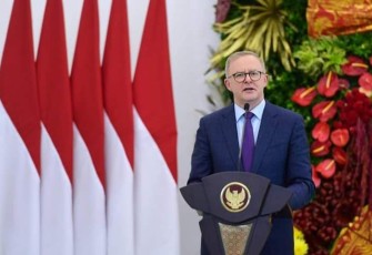 PM Albanese saat memberikan sambutan di Istana Bogor