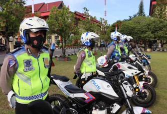 Personel Ditlantas Polda Kalteng siap melaksanakan operasi patuh Telabang
