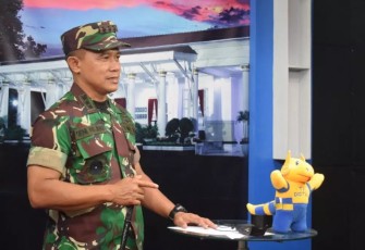 Danrem 081/DSJ saat memberikan sambutan dalam kunjungan ke Sakti TV Madiun