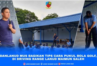Danlanud Maimun Saleh saat memberikan tips bermain golf