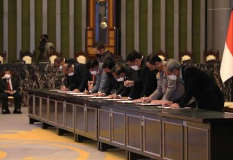 Penandatanganan nota kesepahaman SPPT-TI di Mahkamah Agung Jakarta 
