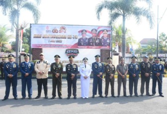 Foto bersama Forkopimda Madiun usai peringati Hari Bhayangkara secara virtual 