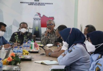 Kakanwil Kemenkumham Banten saat menerima kunjungan BPKP Banten