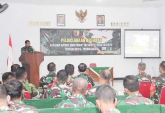 Kasdim saat membuka Binsiap Apwil Dan Puanter Semester II TA 2022
