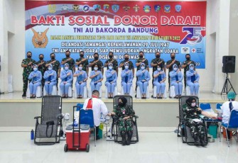Donor darah sambut hari bakti TNI AU ke 75 