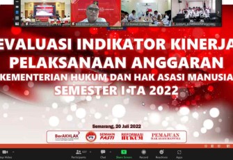 Rapat Evaluasi IKPA semester 1 tahun 2022 secara virtual