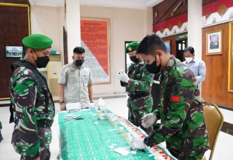 Tes urine prajurit Korem 091/ASN 