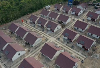 Ilustrasi rumah berkonsep green building 