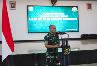 Kasrem 023/KS saat memberikan sambutan penyuluhan bintal