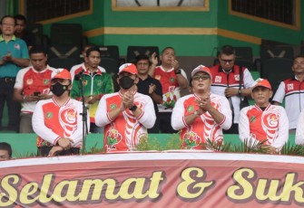 Wakapolrestabes Medan saat menghadiri pembukaan Pekan Olahraga Medan ke 12 tahun 2022 di Stadion Teladan
