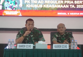 Danrem 023/KS Kol Inf Dodi Triwinarto saat memberikan arahan