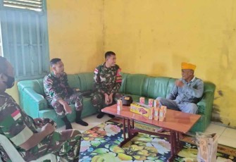 Satgas Yonif 645/Gty saat silaturahmi bersama legiun veteran RI
