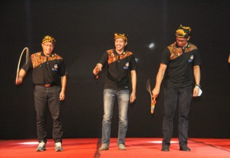 Dandim Trenggalek saat festival jaranan di alun-alun Kabupaten Trenggalek 