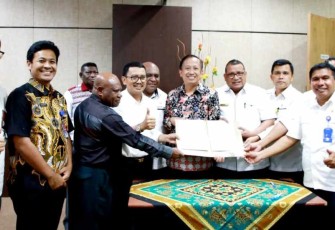 Penandatanganan dana hibah untuk provinsi Papua Selatan 