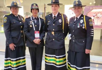 Kompol Novalina Tarihoran saat mengikuti Konferensi Polwan Internasional di Kanada