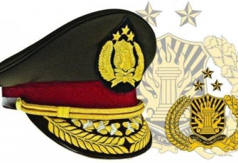 Ilustrasi gambar logo dan topi Polri