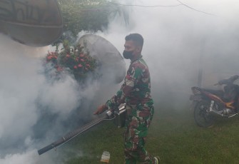 Satgas laksanakan  Fogging untuk pencegahan DBD dan malaria 