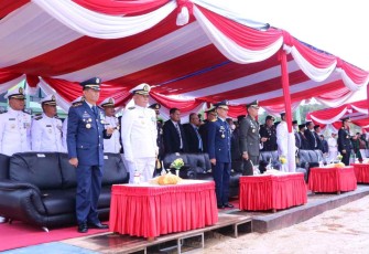 Danlanud Anang Busra Kolonel Pnb Toto Ginanto saat upacara peringatan HUT ke 77 TNI, Rabu (5/10)
