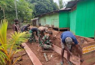 Pembenahan pos satgas perbatasan 