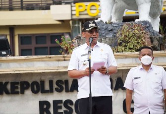 Walikota Cilegon Helldy Agustian saat memaparkan 3 pedoman penguatan kesiapsiagaan hadapi bencana