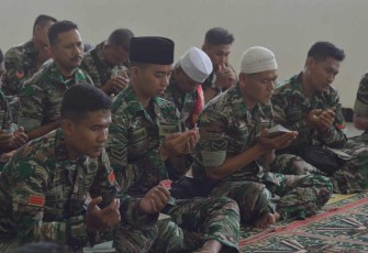 Doa bersama prajurit Kodim 1001/HSU-BLG 