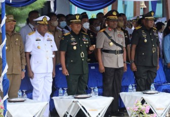 Danrem 181/PVT Brigjen TNI Wawan Erawan saat menghadiri acara peringatan Hari Armada Ke-77 