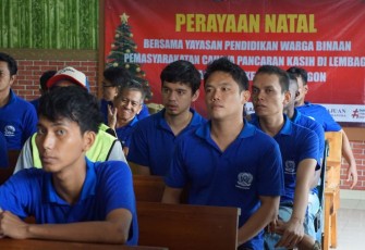 Ibadah sambut perayaan Natal warga binaan lapas Cilegon, Rabu (7/12)