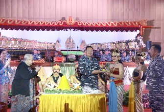 Kasal Laksamana TNI Yudo Margono saat launching pagelaran wayang orang