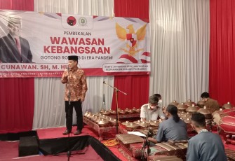Pembekalan wawasan kebangsaan, Gotong royong di era Pandemi, di Desa Pagelaran Kabupaten Malang, oleh H. Gunawan 