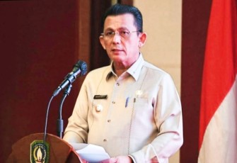 Gubernur Kepri, H Ansar Ahmad, saat menyampaikan sambutan