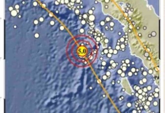 Guncangan Gempa M5,0 Nias Barat, Jum'at (22/4/22)