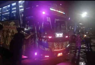 Pastikan keselamatan pemudik, Satlantas Polrestabes Makassar sidak terminal Daya. Sabtu (30/4/2022)