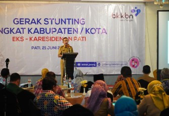 Bupati  Pati Haryanto saat menghadiri gerak stunting di Pati