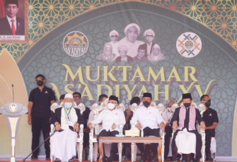 Wapres RI KH Ma'ruf Amin saat muktamar ke-XV Ponpes As'adiyah Kota Sengkang Kabupaten Wajo. Sabtu (3/12)