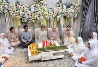 Pengajian Khataman Al Qur'an di rumah calon mempelai wanita di Kabupaten Sleman Yogyakarta, Kamis (8/12)
